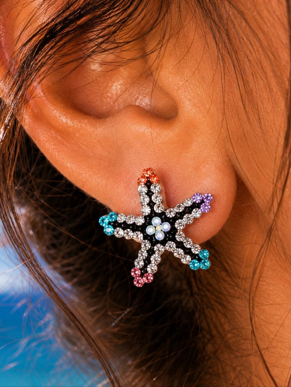 BETSEY JOHNSON STARFISH STUD EARRINGS